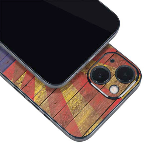 Arizona Flag Dark Wood iPhone 14 Skin